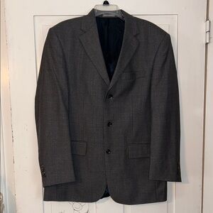 Oscar de la Renta Mens Gray Blazer Jacket Gray 40R Wool Luxury Heritage Ivy EUC